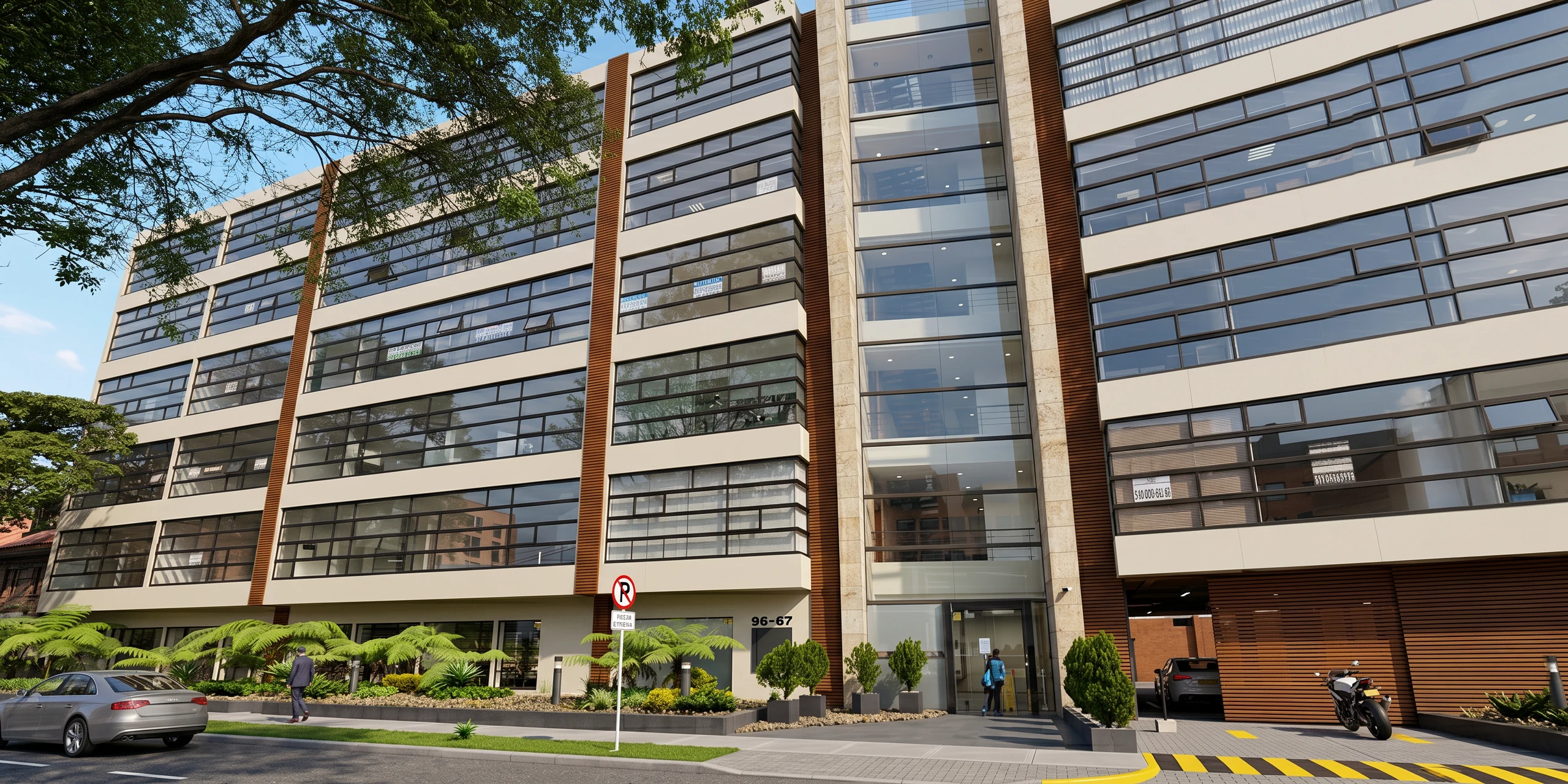 Representación arquitectónica del edificio Akori